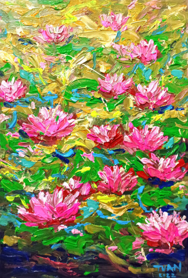 Schilderij getiteld "Water lily, Flower…" door Anh  Tuan Le, Origineel Kunstwerk, Acryl