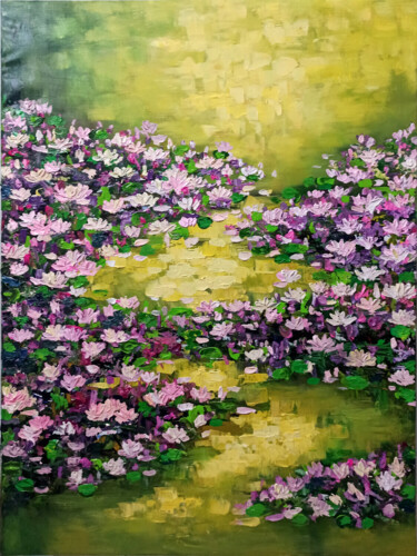 Malerei mit dem Titel "Water lily, Flower…" von Anh  Tuan Le, Original-Kunstwerk, Acryl