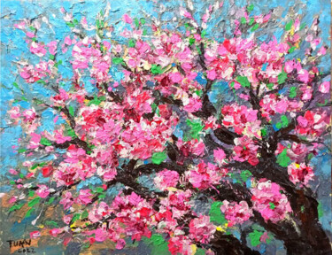 Painting titled "Cherry blossoms 3" by Anh  Tuan Le, Original Artwork, Acrylic