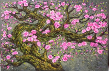 Ζωγραφική με τίτλο "Peach blossom in Sp…" από Anh  Tuan Le, Αυθεντικά έργα τέχνης, Ακρυλικό