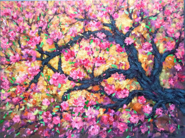 Painting titled "Spring landscape" by Anh  Tuan Le, Original Artwork, Acrylic