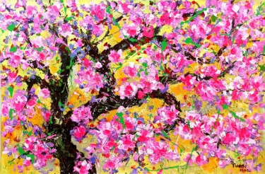 Pittura intitolato "Peach blossom in Sp…" da Anh  Tuan Le, Opera d'arte originale, Acrilico
