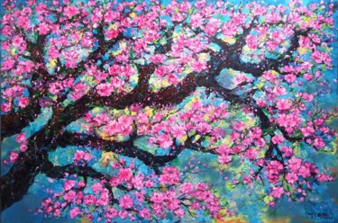 Malerei mit dem Titel "Peach blossom in Sp…" von Anh  Tuan Le, Original-Kunstwerk, Acryl