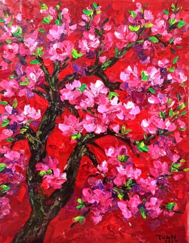 Painting titled "Spring ( 90 x 70 cm)" by Anh  Tuan Le, Original Artwork, Acrylic