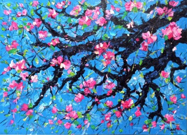 Painting titled "Peach blossom in Sp…" by Anh  Tuan Le, Original Artwork, Acrylic