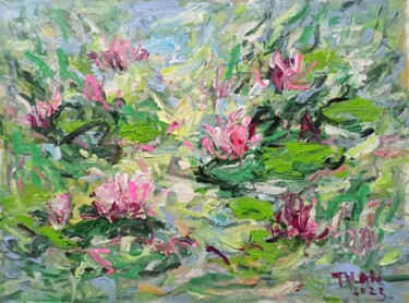 Painting titled "Water lily, Flower…" by Anh  Tuan Le, Original Artwork, Acrylic