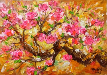 Painting titled "Peach blossom" by Anh  Tuan Le, Original Artwork, Acrylic