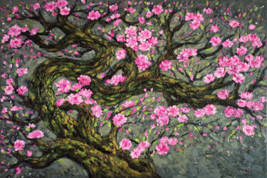 Painting titled "The cherry blossoms…" by Anh  Tuan Le, Original Artwork, Acrylic