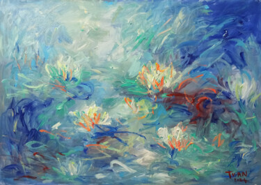 Malerei mit dem Titel "Morning in the lake" von Anh  Tuan Le, Original-Kunstwerk, Acryl