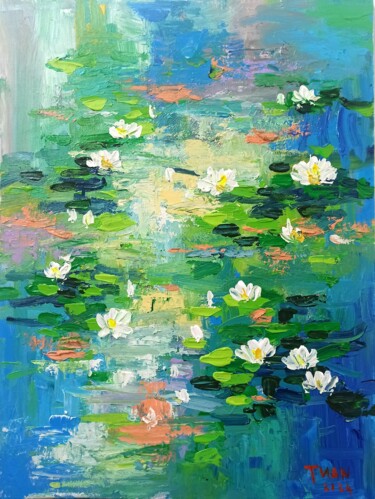 Peinture intitulée "Water lily Flower o…" par Anh  Tuan Le, Œuvre d'art originale, Acrylique