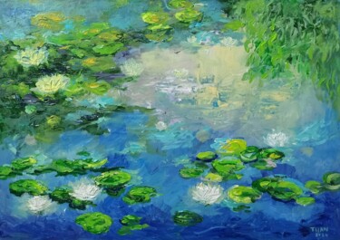 Malerei mit dem Titel "Green day" von Anh  Tuan Le, Original-Kunstwerk, Acryl