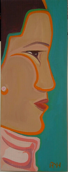 Schilderij getiteld "cambodian profil" door Anh Gloux, Origineel Kunstwerk, Acryl