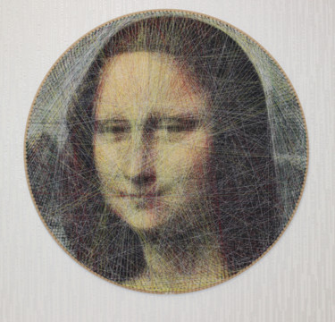Painting titled "Mona Lisa" by Ani & Andrew Abakumovs, Original Artwork, Thread