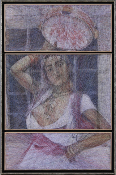 Malarstwo zatytułowany „Moroccan girl (Algo…” autorstwa Ani & Andrew Abakumovs, Oryginalna praca, String Art
