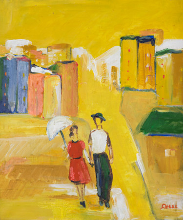 Painting titled "Summer walk" by Ani Airapetian, Original Artwork, Acrylic