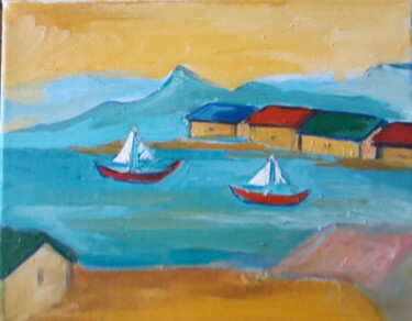 Painting titled "Seascape" by Ani Airapetian, Original Artwork, Oil