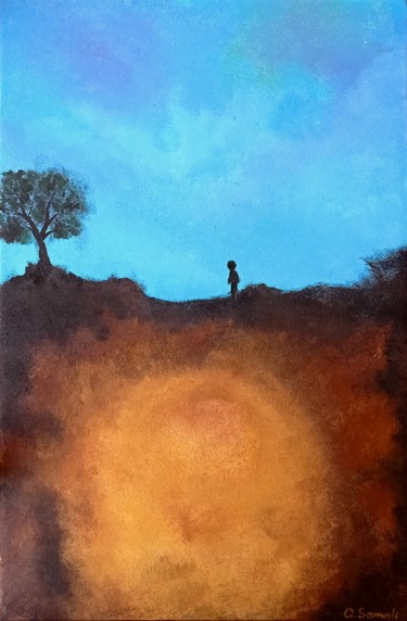Malarstwo zatytułowany „"The orphan"” autorstwa Ani Samveli, Oryginalna praca, Akryl Zamontowany na Drewniana rama noszy