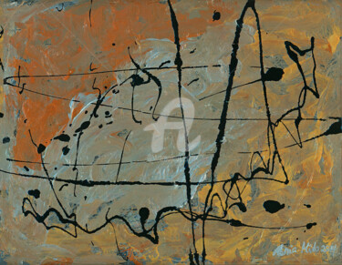 Painting titled "Bronze Silver Gold…" by Ania M Milo, Original Artwork, Acrylic