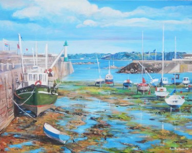 Peinture intitulée "Port d'échouage" par Anna Kropiowska, Œuvre d'art originale