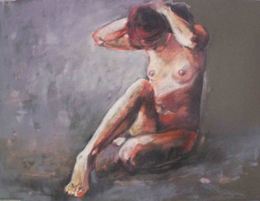 Painting titled "Nue 3" by Anna Kropiowska, Original Artwork