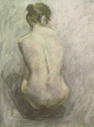 Painting titled "Nue 7" by Anna Kropiowska, Original Artwork