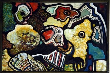 Peinture intitulée "Débandade animale" par Armand Pascal Aniambossou, Œuvre d'art originale