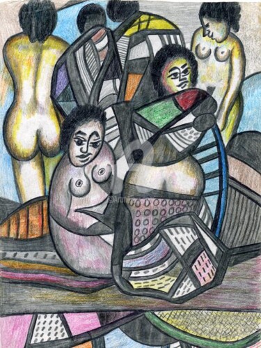 Dessin intitulée "Tendresse pour  plu…" par Armand Pascal Aniambossou, Œuvre d'art originale, Crayon