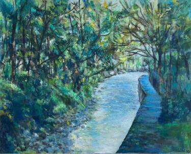 Pintura intitulada "“Camino a la fuente”" por Aníbal Riverol, Obras de arte originais, Acrílico