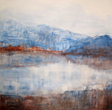 Painting titled "Le lac" by Anida Fernez, Original Artwork