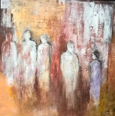 Painting titled "Les anonymes" by Anida Fernez, Original Artwork