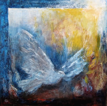 Painting titled "Battement d'ailes" by Anida Fernez, Original Artwork, Acrylic