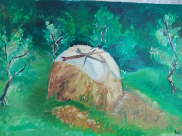 Painting titled "Hay" by Simionescu Elena, Original Artwork, Oil