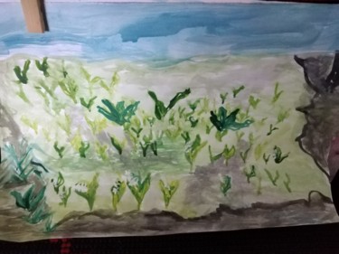 Painting titled "Lilies of the valley" by Simionescu Elena, Original Artwork, Tempera