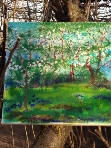Painting titled "Explosion in spring" by Simionescu Elena, Original Artwork, Acrylic