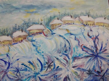 Painting titled "Winter Story" by Simionescu Elena, Original Artwork, Acrylic