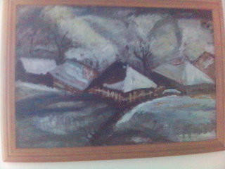 Painting titled "Winter" by Simionescu Elena, Original Artwork