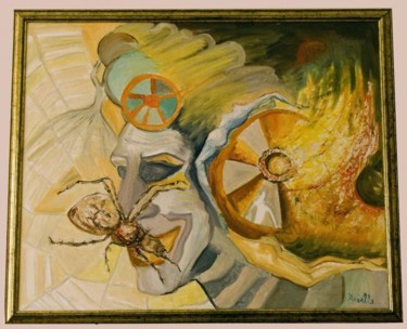 Painting titled "Destiny" by Simionescu Elena, Original Artwork, Oil