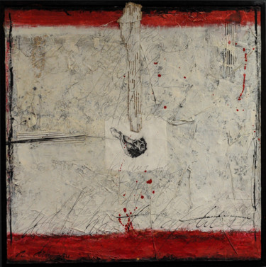 Painting titled "CARACOL  33" by Agnes Druenne, Original Artwork, Charcoal Mounted on Wood Panel