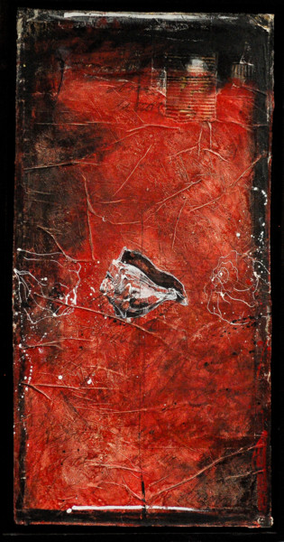 Painting titled "CARACOLES 3" by Agnes Druenne, Original Artwork, Ink Mounted on Wood Panel