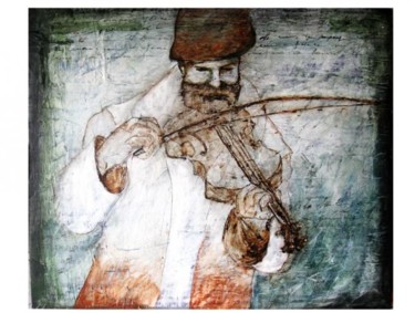 Pintura titulada "violonista de la ca…" por Agnes Druenne, Obra de arte original