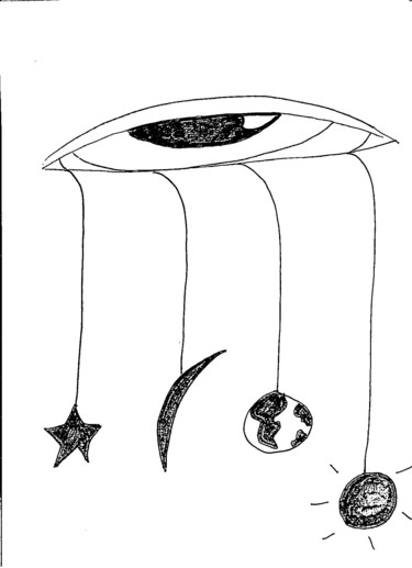 Disegno intitolato "L'espoir de la terre" da Anik Fortin, Opera d'arte originale, Pennarello