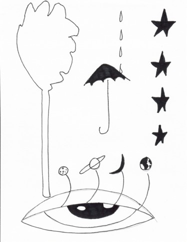 Dessin intitulée "pleine conscience" par Anik Fortin, Œuvre d'art originale, Crayon
