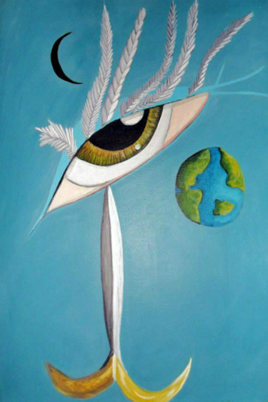 Malerei mit dem Titel "Conquête spirituel" von Anik Fortin, Original-Kunstwerk, Acryl