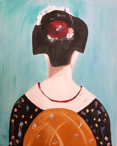 Painting titled "Geisha" by Aniko Murok, Original Artwork, Acrylic