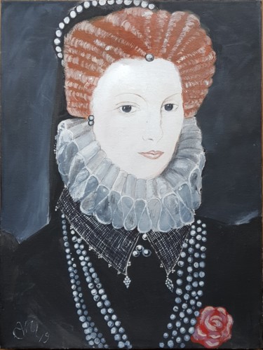 Painting titled "I. Elizabeth" by Aniko Murok, Original Artwork, Acrylic