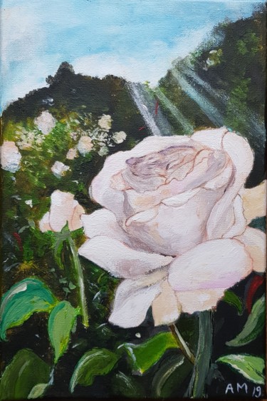Painting titled "Regent's park roses" by Aniko Murok, Original Artwork, Acrylic