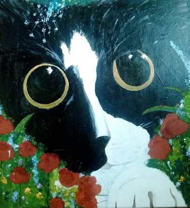 Painting titled "Micuko" by Aniko Murok, Original Artwork, Acrylic