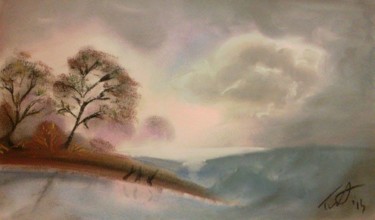 Painting titled "The silence before…" by Aniko Trombitasne Varju, Original Artwork, Pastel