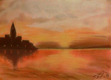 Painting titled "Porec" by Aniko Trombitasne Varju, Original Artwork, Pastel