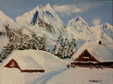 Painting titled "Winter" by Aniko Trombitasne Varju, Original Artwork, Acrylic